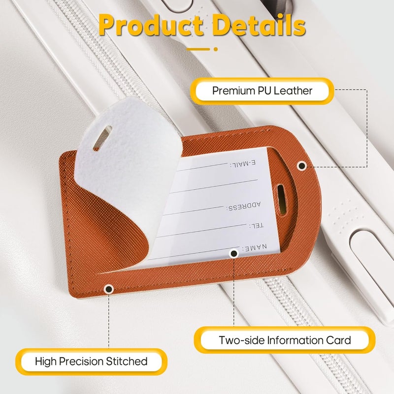 Airkit 3 عبوات من بطاقات الأمتعة للحقائب، بطاقات معتمدة من TSA، بطاقات الأمتعة مع حماية الخصوصية، مستلزمات السفر، بني محمر - Image 4